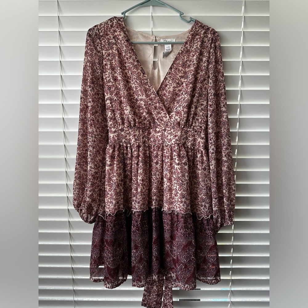 Boho Floral Mini Dress by Japna – Size Large
